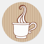 レトロコーヒーカップシール ラウンドシール (正面)