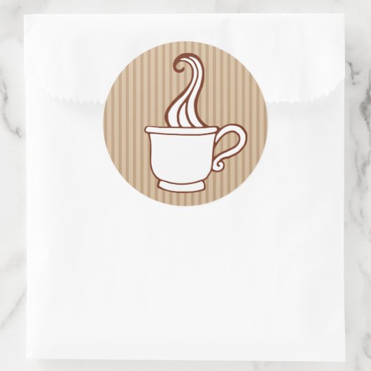 レトロコーヒーカップシール ラウンドシール (バッグ)