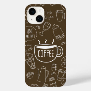レトロコーヒーカップパターンマグカップ – Baristaに最適 Case-Mate iPhone 14ケース