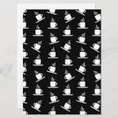 レトロコーヒーカッププリントパターンコーヒーマグブラック シーズンカード (正面/裏面)