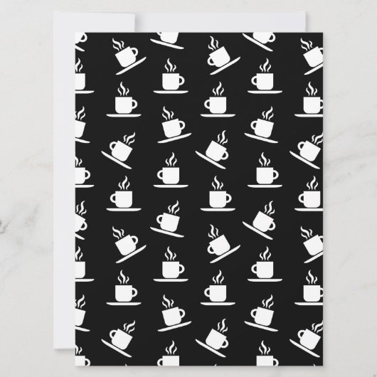 レトロコーヒーカッププリントパターンコーヒーマグブラック シーズンカード (正面)