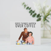 レトロコーヒーカップル1950sはがき ポストカード (スタンド正面)