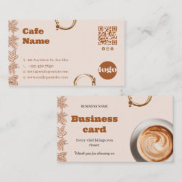 レトロコーヒーカフェQRコード名刺 ロイヤリティカード