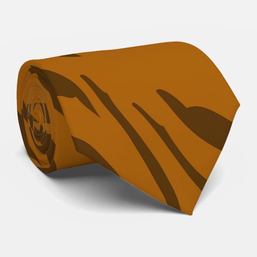 レトロコーヒーカラーパターンゼブラ抽象芸術アート ネクタイ (ロール)
