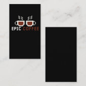 レトロコーヒーゲーマーギークカフェイン中毒おたく 名刺 (正面/裏面)
