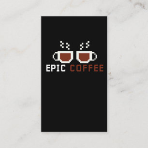 レトロコーヒーゲーマーギークカフェイン中毒おたく 名刺