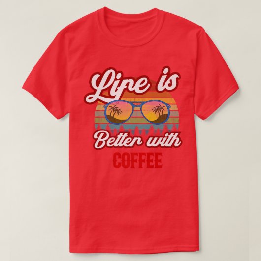 レトロコーヒーサンセット Tシャツ (デザイン正面)