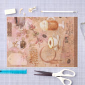 レトロコーヒーシャビーシックなデコップページ 薄葉紙 (クラフト)