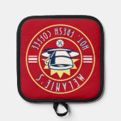 レトロコーヒーショップカフェダイナーテンプレート 鍋敷き (正面)