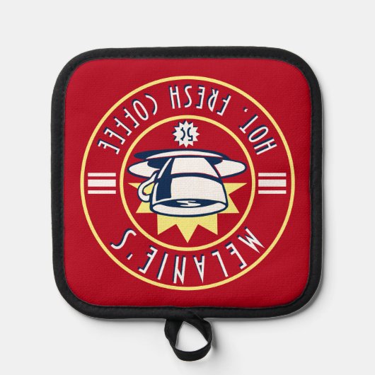 レトロコーヒーショップカフェダイナーテンプレート 鍋敷き (正面)