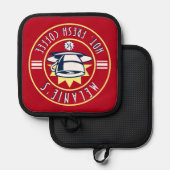 レトロコーヒーショップカフェダイナーテンプレート 鍋敷き (正面/裏面)