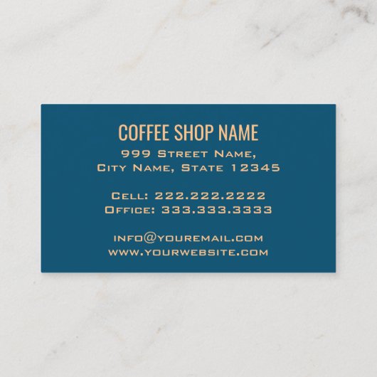 レトロコーヒーショップヴィンテージカフェコーヒーハウス 名刺 (裏面)