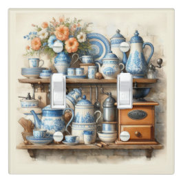 レトロコーヒーセットブルーとホワイト