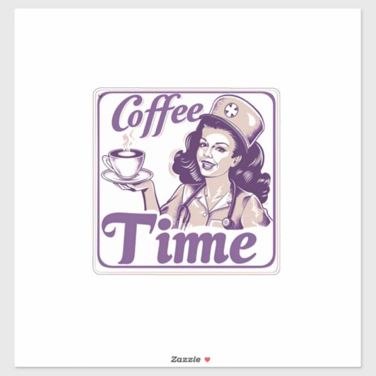 レトロコーヒータイム広告 シール (シート)