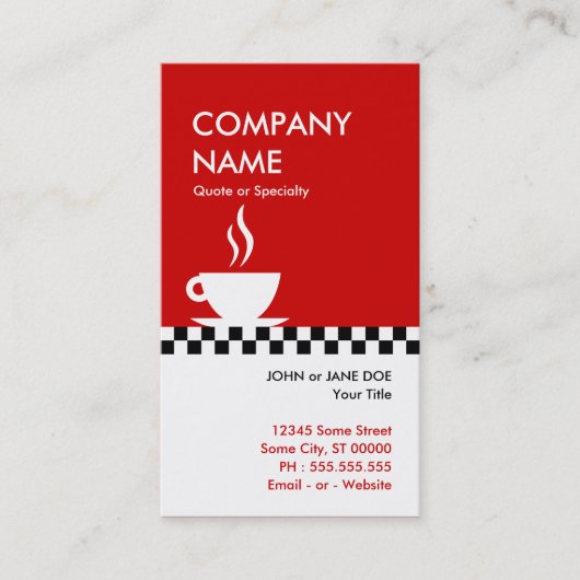 レトロコーヒーチェッカーズ 名刺 (正面)