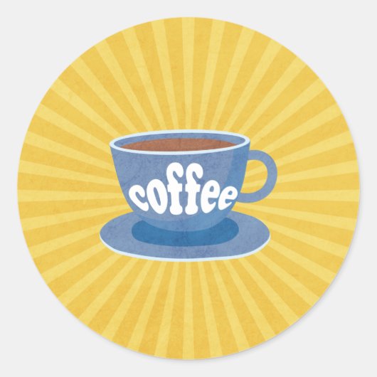 レトロコーヒーデザイン ラウンドシール (正面)