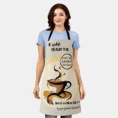 レトロコーヒーバリスタ エプロン (着用した状態)