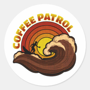 レトロコーヒーパトロール ラウンドシール