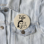 レトロコーヒーファーストボタン 缶バッジ (インサイチュ)