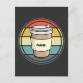 レトロコーヒーホットドリンク行く ポストカード (正面)