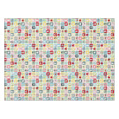 レトロコーヒーポットとカップパターン テーブルクロス (正面(横))