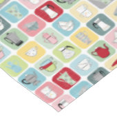 レトロコーヒーポットとカップパターン テーブルクロス (アングル)