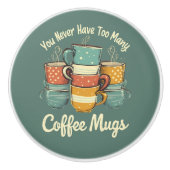 レトロコーヒーマグスタックイラストレーション セラミックノブ (正面)