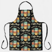 レトロコーヒーマグスタックヴィンテージデザイン エプロン (正面)