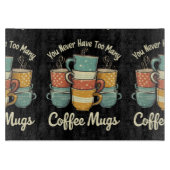 レトロコーヒーマグスタックヴィンテージデザイン カッティングボード (正面)