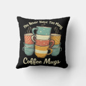 レトロコーヒーマグスタックヴィンテージデザイン クッション (裏面)