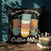 レトロコーヒーマグスタックヴィンテージデザイン クッション