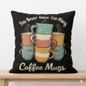 レトロコーヒーマグスタックヴィンテージデザイン クッション