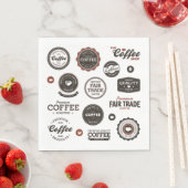 レトロコーヒーラベルナプキン スタンダードランチョンナプキン (インサイチュ)