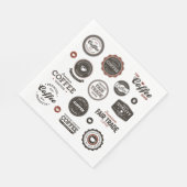 レトロコーヒーラベルナプキン スタンダードランチョンナプキン (角)