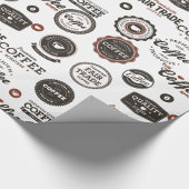 レトロコーヒーラベル ラッピングペーパー