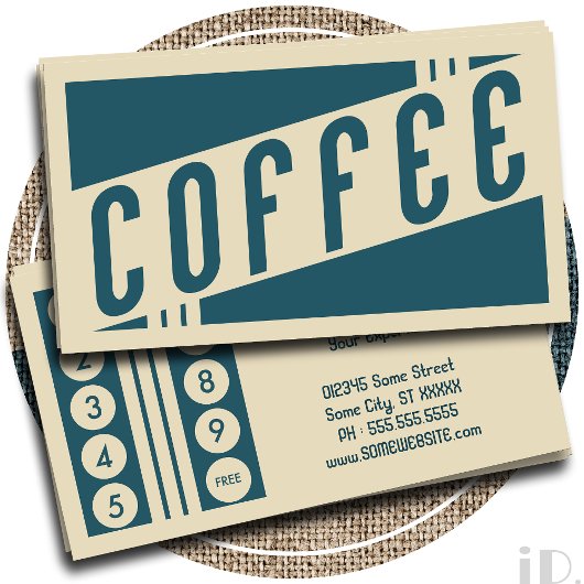 レトロコーヒーロイヤリティパンチカード ロイヤリティカード