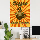 レトロコーヒー液体日照ヴィンテージコーヒー ポスター (ホームオフィス)