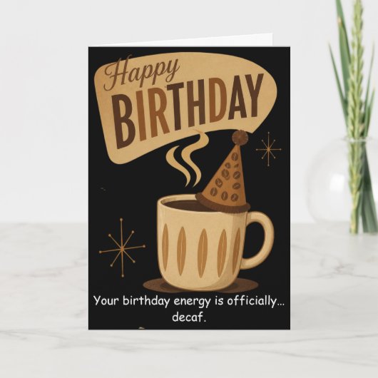 レトロコーヒー誕生日ブレンドで素敵な思い出 カード (正面)