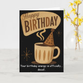 レトロコーヒー誕生日ブレンドで素敵な思い出 カード (黄色い花)