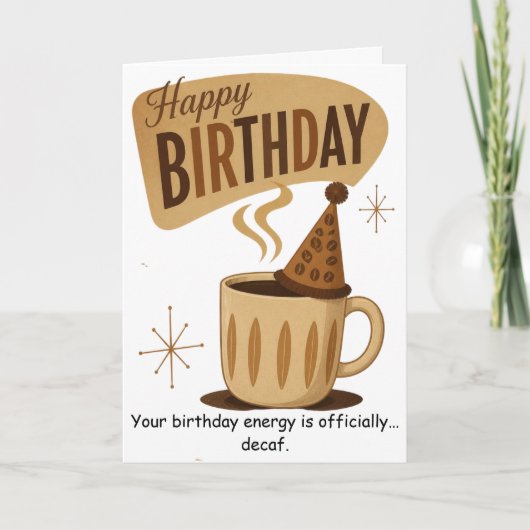 レトロコーヒー誕生日ブレンドで素敵な思い出 カード (正面)