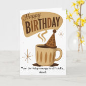 レトロコーヒー誕生日ブレンドで素敵な思い出 カード (黄色い花)