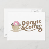 レトロコーヒー&ドーナツ ポストカード (正面/裏面)