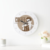 レトロコーヒー ラージ壁時計 (ホーム)