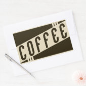 レトロコーヒー 長方形シール (封筒)