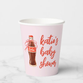 レトロコーラガールのベビーシャワー She's Ready to Pop 紙コップ