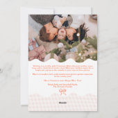 レトロコーラルギンガムメリークリスマスウェーブー2枚の写真 シーズンカード (裏面)