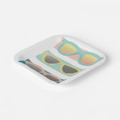 レトロコーラルサマーサングラストリオ ペーパープレート (傾斜あり)