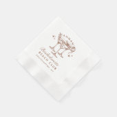 レトロコーラル バチェロレッテ ブラウン紙ナプキン 縁ありカクテルナプキン (角)