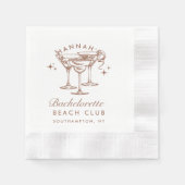 レトロコーラル バチェロレッテ ブラウン紙ナプキン 縁ありカクテルナプキン (正面)