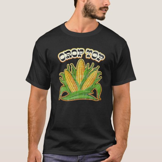 レトロコーンクロップトップおもしろい農家農業コーン Tシャツ (正面)